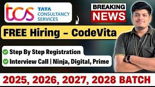 TCS FREE Hiring - Codevita Announced | Off Campus Drive 2025, 2026, 2027, 2028 BATCH | Reg Process