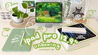 ipad pro 12.9” m2 unboxing 2023  apple pencil 2 + accessories