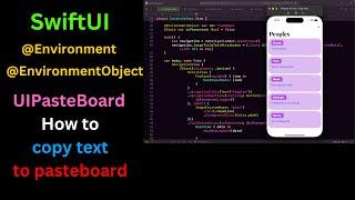 How to use UIPasteboard & @EnvironmentObject & @Environment in SwiftUI - iOS Development