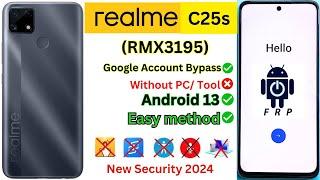 Realme C25s RMX3195 FRP Bypass [Without PC] Android 13 Latest Google Account Gmail Lock Trick 2024!
