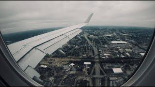 4K Flight Landing in Columbus Ohio Aerial window viewpoint