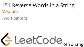 Leetcode 151 Reverse Words in a String