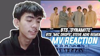 BTS 'DYNAMITE', 'MIC DROPS' STEVE AOKI REMIX MV REACTION INDONESIA