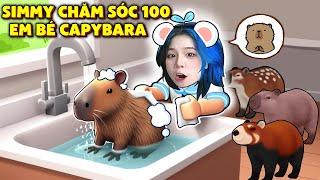 Mèo Simmy 24H Làm BẢO MẪU Chăm Sóc 100 Em Bé CapyBara Đáng Yêu !!