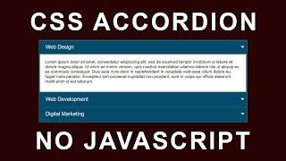 Accordion Menu Using HTML and CSS | Create Accordion Menu without JavaScript