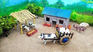 Diy Mini Farm Diorama | Bullock  Cart | Mini framing Science project