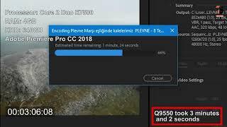 Core 2 Duo E7500 Vs Core 2 Quad Q9550 rendering test on Premiere Pro