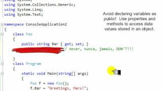 Encapsulation  - C# 3.0 Properties Shortcut and Object-oriented Programming Tutorial