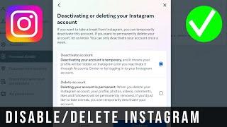 How to Deactivate/Delete or Activate your Instagram Account in 2023 in less than 1 min