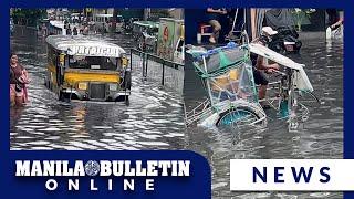 Heavy flooding in front of Navotas City Hall caused by Typhoon Carina