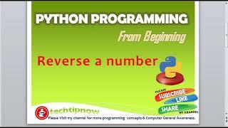 Program to reverse a number using while loop in python