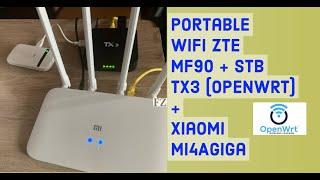 REVIEW SPEED MIFI ZTEMF90 + STB TX3 (OpenWRT) + ROUTER MI4A Gigabit