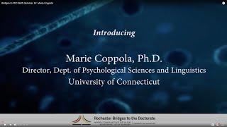 Bridges to PhD WoW Seminar: Dr. Marie Coppola