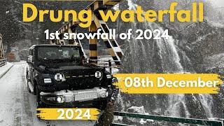 1st Snowfall at Drung waterfall | Gulmarg snow update