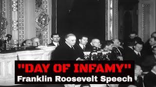 FDR INFAMY SPEECH ASKING CONGRESS TO DECLARE WAR (12/8/41) - Franklin Delano Roosevelt , WWII  24400