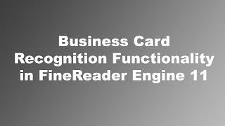 Business card recognition