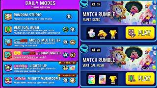 Daily modes & rumble | party mighty | moves multiplier blow em up | super sized rainbow | vertical