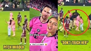  Messi Protecting Little Pitch Invading Girl Fan from Bodyguards  | Messi Goal vs Colorado