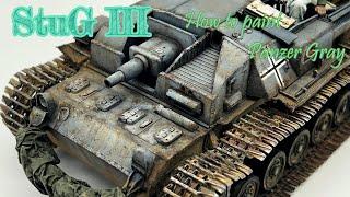 1/35 TAMIYA  StuG Ⅲ Ausf.B 【How to paint  Panzer Gray】-TANK MODEL-   #scalemodel  #weathering