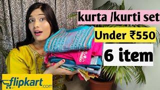 FLIPKART KURTA/KURTI SET HAUL UNDER ₹550  Partywear flipkart haul  Latest flipkart haul #flipkart