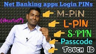 Net Banking apps Login Passwords (M-PIN, L-PIN, S-PIN, Passcode & Touch ID)