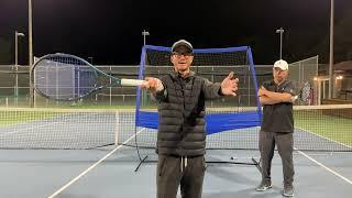 COACH CHRIS TEACHES HIS WAY OF HITTING A TOPSPIN FOREHAND ON THE FAST TRACK TENNIS