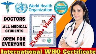 Free WHO certificate | WHO certificate quiz | WHO certificate | free certificate | SGRD certificate