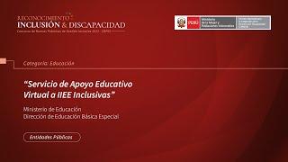 CBPGI: SERVICIO DE APOYO EDUCATIVO VIRTUAL A Instituciones Educativas INCLUSIVAS - Minedu