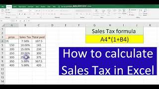 How to Calculate Sales Tax in Excel | How to calculate sales tax in Excel step by step