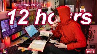 STUDY WITH ME LIVE | 12 HOURS  Harvard Alumnus, Chill Work With Me, Rain Sounds, Pomodoro Timer