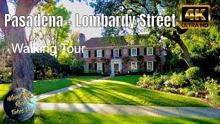 [4K] Pasadena, CA - Lombardy Street Architectural Walking Tour - WITH CAPTIONS