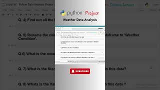 Python Project - 1 | Weather Data Analysis Part-2  #DataScienceLovers