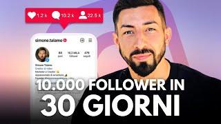 COME FARE 10 MILA FOLLOWERS SU INSTAGRAM IN 30 GIORNI (Strategia reale + Trucchi)