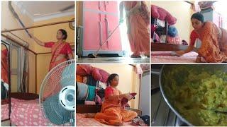 cleaning vlog || How I clean my bedroom every morning || Indian housewife bedroom cleaning routine