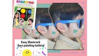 Easy Shamrock face painting tutorial/How to use Snazaroo face paint kit/What is shamrock