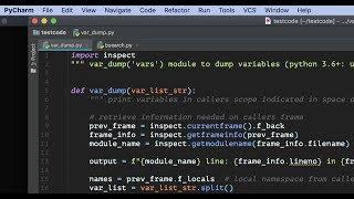 Python debug print variables using self reflection inspection module