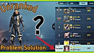 How To Unranked Problem  | How To Fix Unranked Problem Pubg Mobile 