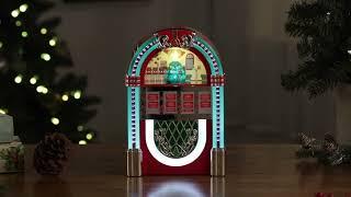 10.5" Vintage Christmas Jukebox - Red