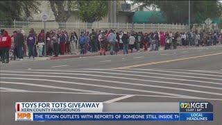 Toys for Tots giveaway at Kern County Fairgrounds