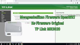 Mengembalikan OpenWrt ke Firmware Original TP Link MR3020