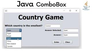 Java ComboBox Beginner Program