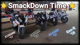 SmackDown Time  S1000RR 2019/2020 vs S1000RR 2017 vs Gsxr 1000 2018 vs Zx10RR 2017  ShooOut 