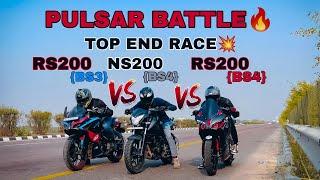 PULSAR RS200 BS3 VS RS200 BS4 VS NS200 BS4||PULSAR BATTLE||TOP END RACE ||