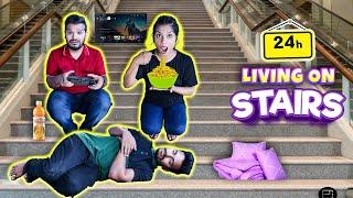 We Stayed on Stairs for 24 Hours | The Most Painful Challenge Ever | Hungry Birds