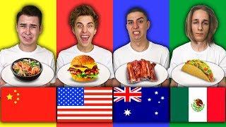 TRYING FOOD FROM ALL AROUND THE WORLD CHALLENGE !