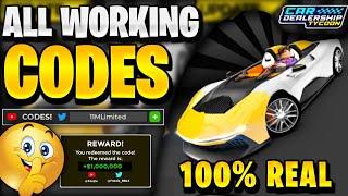 *NEW* ALL WORKING 11M LIMITED CAR UPDATE CODES FOR CDT | ROBLOX CAR DEALERSHIP TYCOON CODES