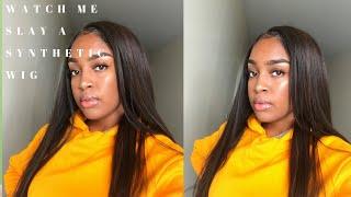 How I Slay this 'CHEAP SYNTHETIC WIG' Quick & Easy !!!