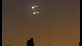 Сближение Венеры с Юпитером. Зум х90. Энгельс, Саратовская область 1.03.2023