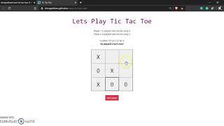 Tic Tac Toe developed using ReactJS