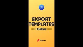 2 Methods To Easily Export Your WordPress Templates On Block Themes #shorts